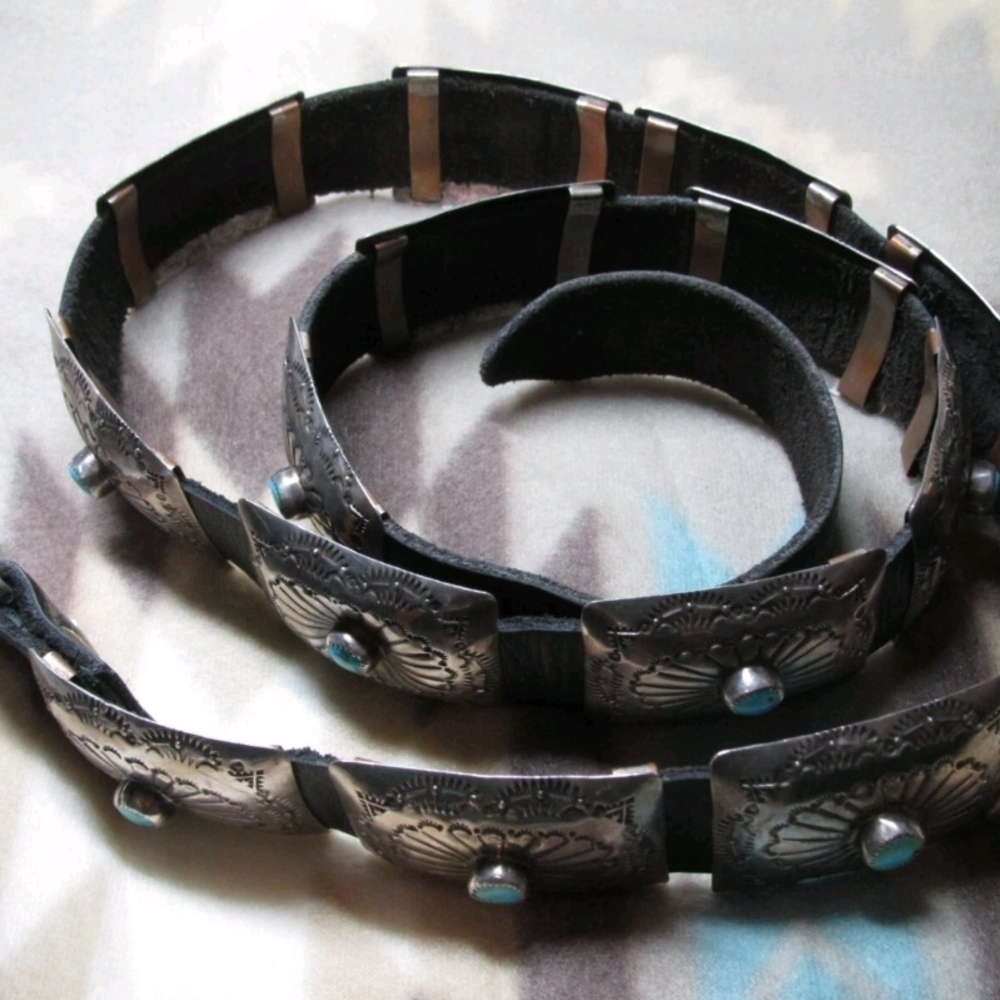 Sterling & Turquoise Concho Belt - Picture 4 of 13
